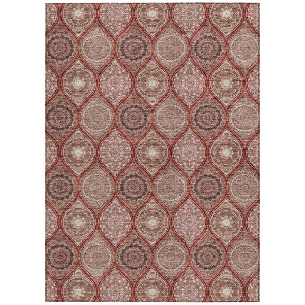 HomeRoots 5' Vibrant Floral Medallion Area Rug – Stylish, Washable, Durable for Indoor & Outdoor Spaces 5' X 8' 614624