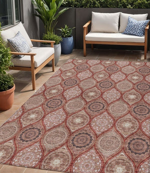 HomeRoots 5' Vibrant Floral Medallion Area Rug – Stylish, Washable, Durable for Indoor & Outdoor Spaces 5' X 8' 614624