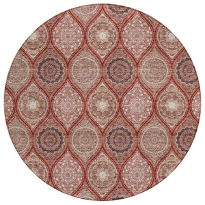 HomeRoots 5' Vibrant Floral Medallion Area Rug – Stylish, Washable, Durable for Indoor & Outdoor Spaces 8' Round 614625