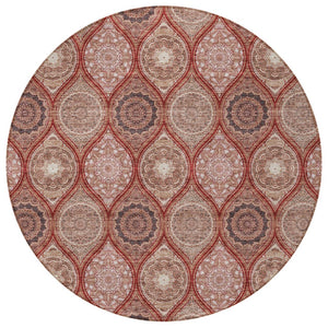HomeRoots 5' Vibrant Floral Medallion Area Rug – Stylish, Washable, Durable for Indoor & Outdoor Spaces 8' Round 614625