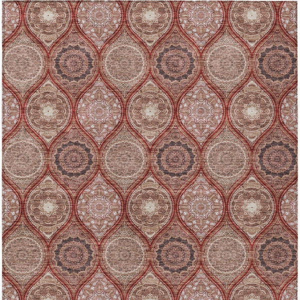 HomeRoots 5' Vibrant Floral Medallion Area Rug – Stylish, Washable, Durable for Indoor & Outdoor Spaces 9' X 12' 614627