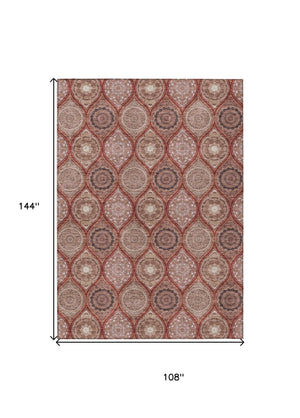 HomeRoots 5' Vibrant Floral Medallion Area Rug – Stylish, Washable, Durable for Indoor & Outdoor Spaces 9' X 12' 614627