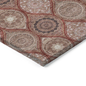 HomeRoots 5' Vibrant Floral Medallion Area Rug – Stylish, Washable, Durable for Indoor & Outdoor Spaces 9' X 12' 614627