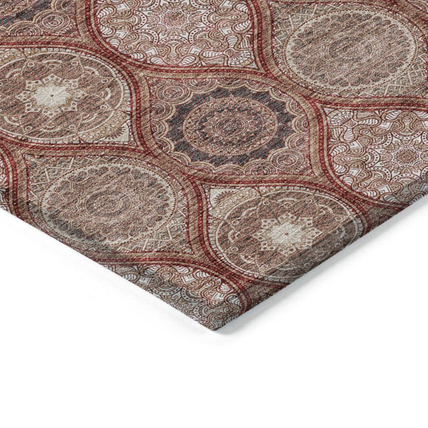 HomeRoots 5' Vibrant Floral Medallion Area Rug – Stylish, Washable, Durable for Indoor & Outdoor Spaces 9' X 12' 614627
