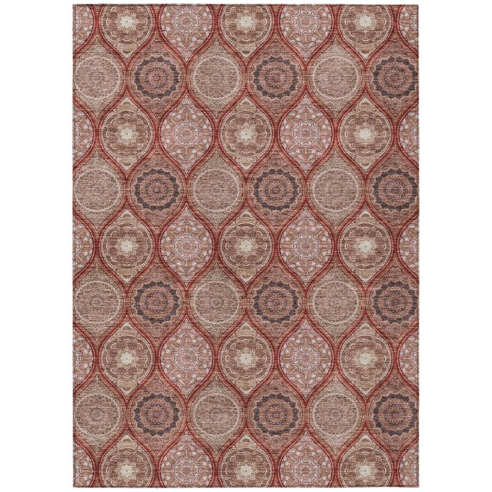 HomeRoots 5' Vibrant Floral Medallion Area Rug – Stylish, Washable, Durable for Indoor & Outdoor Spaces 10' X 14' 614628