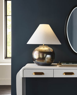 Wildwood Borgia Iridescent Ceramic Table Lamp — Handcrafted Italian Glaze, Sculptural Ambient Lighting, 23" H 61463