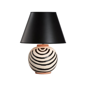 Wildwood Luca Terracotta Lamp With Hand-Painted Brushstrokes, Matte Black Shade, Sculptural Italian Design 61464