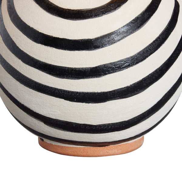 Wildwood Luca Terracotta Lamp With Hand-Painted Brushstrokes, Matte Black Shade, Sculptural Italian Design 61464