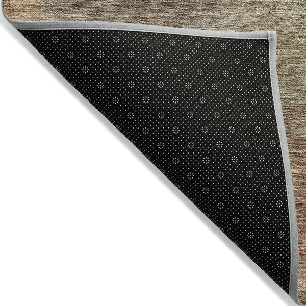 HomeRoots 5' Washable Indoor Outdoor Area Rug with Brown, Taupe, and Sage Polka Dot Design, Kid & Pet Friendly 5' X 8' 614654
