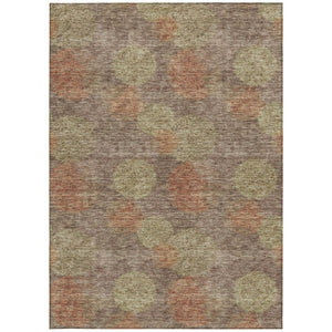 HomeRoots 5' Washable Indoor Outdoor Area Rug with Brown, Taupe, and Sage Polka Dot Design, Kid & Pet Friendly 9' X 12' 614657