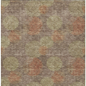 HomeRoots 5' Washable Indoor Outdoor Area Rug with Brown, Taupe, and Sage Polka Dot Design, Kid & Pet Friendly 10' X 14' 614658