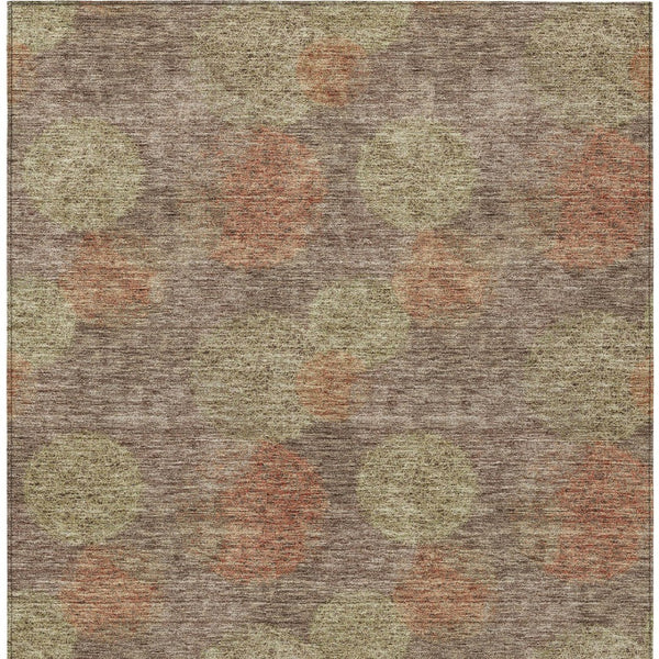 HomeRoots 5' Washable Indoor Outdoor Area Rug with Brown, Taupe, and Sage Polka Dot Design, Kid & Pet Friendly 10' X 14' 614658