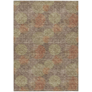 HomeRoots 5' Washable Indoor Outdoor Area Rug with Brown, Taupe, and Sage Polka Dot Design, Kid & Pet Friendly 10' X 14' 614658