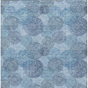 HomeRoots 5' Durable Denim Blue Polka Dot Area Rug - Stylish Washable Design for Indoor & Outdoor Spaces 5' X 8' 614660