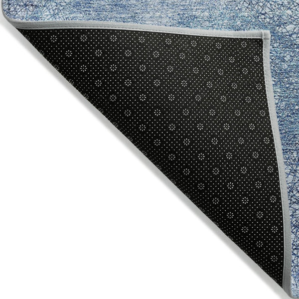 HomeRoots 5' Durable Denim Blue Polka Dot Area Rug - Stylish Washable Design for Indoor & Outdoor Spaces 5' X 8' 614660