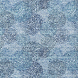 HomeRoots 5' Durable Denim Blue Polka Dot Area Rug - Stylish Washable Design for Indoor & Outdoor Spaces 5' X 8' 614660