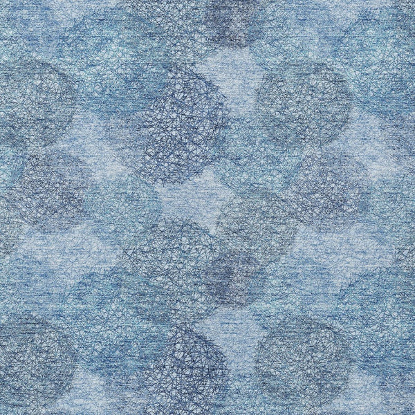 HomeRoots 5' Durable Denim Blue Polka Dot Area Rug - Stylish Washable Design for Indoor & Outdoor Spaces 5' X 8' 614660