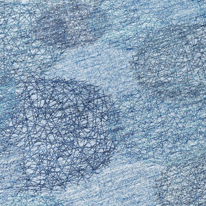 HomeRoots 5' Durable Denim Blue Polka Dot Area Rug - Stylish Washable Design for Indoor & Outdoor Spaces 8' Round 614661