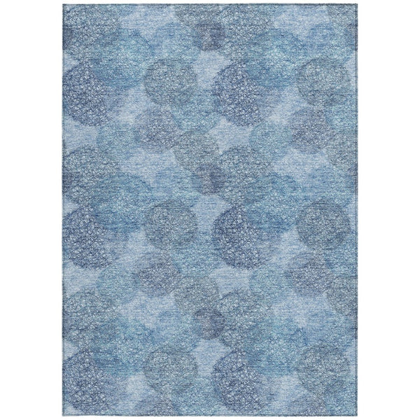 HomeRoots 5' Durable Denim Blue Polka Dot Area Rug - Stylish Washable Design for Indoor & Outdoor Spaces 8' X 10' 614662