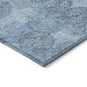 HomeRoots 5' Durable Denim Blue Polka Dot Area Rug - Stylish Washable Design for Indoor & Outdoor Spaces 8' X 10' 614662