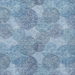 HomeRoots 5' Durable Denim Blue Polka Dot Area Rug - Stylish Washable Design for Indoor & Outdoor Spaces 10' X 14' 614664