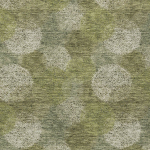 HomeRoots 5' Bright Green and Ivory Polka Dot Area Rug - Durable, Washable Indoor/Outdoor Design for Every Space 5' X 8' 614666