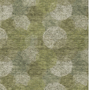 HomeRoots 5' Bright Green and Ivory Polka Dot Area Rug - Durable, Washable Indoor/Outdoor Design for Every Space 8' X 10' 614668