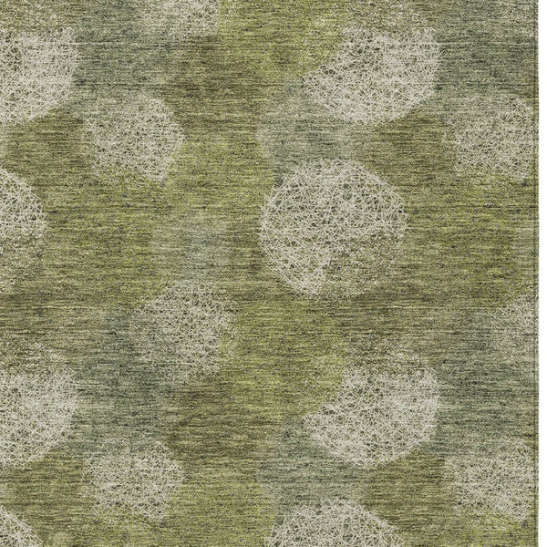 HomeRoots 5' Bright Green and Ivory Polka Dot Area Rug - Durable, Washable Indoor/Outdoor Design for Every Space 8' X 10' 614668