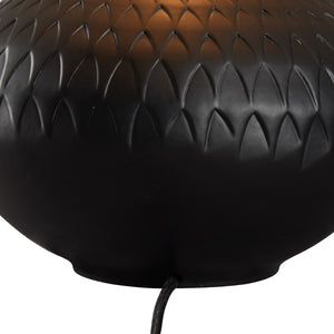 Wildwood Manzoni Sculptural Ceramic Lamp With Matte Glazed Finish, Low Rounded Silhouette For Modern Interiors Black 61467