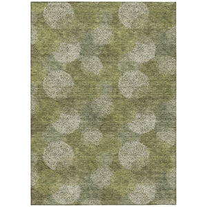 HomeRoots 5' Bright Green and Ivory Polka Dot Area Rug - Durable, Washable Indoor/Outdoor Design for Every Space 10' X 14' 614670