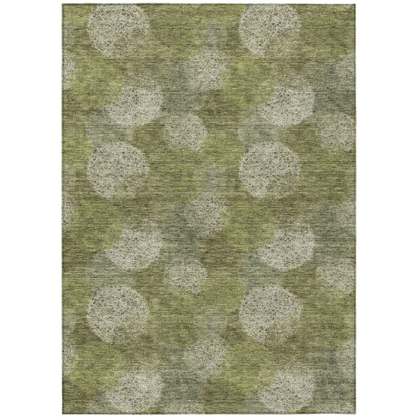 HomeRoots 5' Bright Green and Ivory Polka Dot Area Rug - Durable, Washable Indoor/Outdoor Design for Every Space 10' X 14' 614670