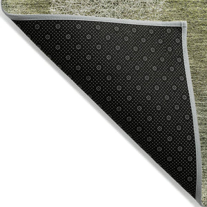 HomeRoots 5' Bright Green and Ivory Polka Dot Area Rug - Durable, Washable Indoor/Outdoor Design for Every Space 10' X 14' 614670