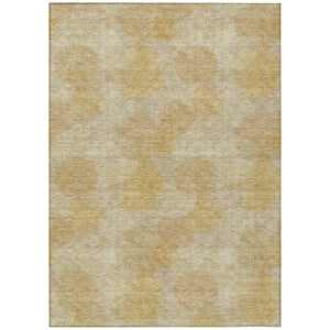 HomeRoots 5' Premium Gold Beige Polka Dot Area Rug – Versatile Washable Design for Indoor & Outdoor Use 5' X 8' 614672