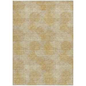HomeRoots 5' Premium Gold Beige Polka Dot Area Rug – Versatile Washable Design for Indoor & Outdoor Use 5' X 8' 614672