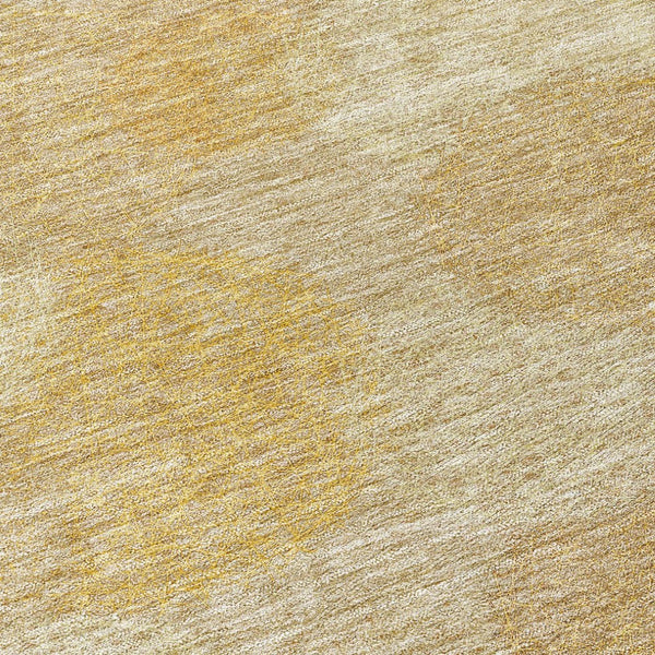 HomeRoots 5' Premium Gold Beige Polka Dot Area Rug – Versatile Washable Design for Indoor & Outdoor Use 8' Round 614673