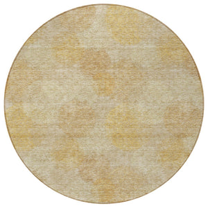 HomeRoots 5' Premium Gold Beige Polka Dot Area Rug – Versatile Washable Design for Indoor & Outdoor Use 8' Round 614673