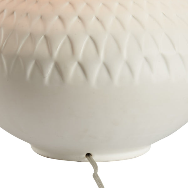 Wildwood Manzoni Sculptural Ceramic Lamp With Matte Glazed Finish, Low Rounded Silhouette For Modern Interiors White/Cream 61468