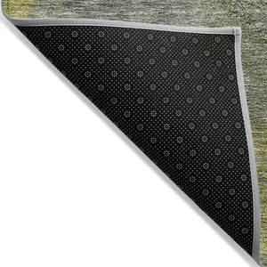 HomeRoots 5' Modern Gray Lime Green & Silver Polka Dot Washable Area Rug for Indoor & Outdoor Spaces 8' X 10' 614680
