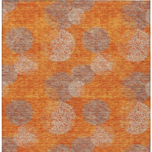 HomeRoots 5' Refresh Your Space with Vibrant Orange and Peach Polka Dot Washable Indoor-Outdoor Rug Decor 8' X 10' 614686