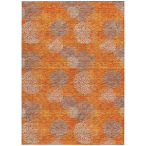 HomeRoots 5' Refresh Your Space with Vibrant Orange and Peach Polka Dot Washable Indoor-Outdoor Rug Decor 10' X 14' 614688
