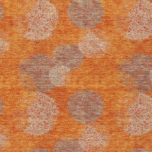 HomeRoots 5' Refresh Your Space with Vibrant Orange and Peach Polka Dot Washable Indoor-Outdoor Rug Decor 10' X 14' 614688