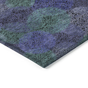 HomeRoots 5' Playful Polka Dot Area Rug in Purple and Green - Washable, Durable for Indoor & Outdoor Use 5' X 8' 614696