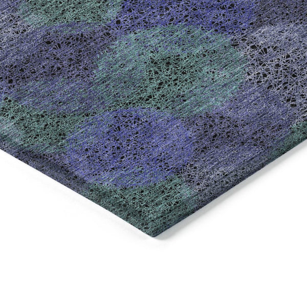 HomeRoots 5' Playful Polka Dot Area Rug in Purple and Green - Washable, Durable for Indoor & Outdoor Use 5' X 8' 614696
