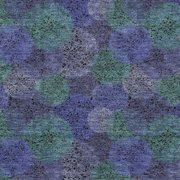 HomeRoots 5' Playful Polka Dot Area Rug in Purple and Green - Washable, Durable for Indoor & Outdoor Use 5' X 8' 614696
