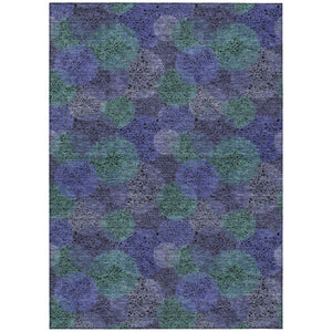 HomeRoots 5' Playful Polka Dot Area Rug in Purple and Green - Washable, Durable for Indoor & Outdoor Use 8' X 10' 614698