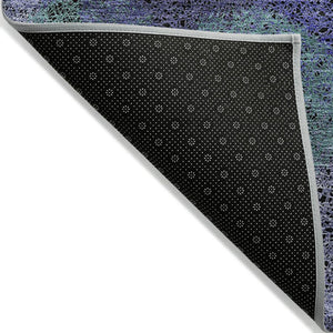 HomeRoots 5' Playful Polka Dot Area Rug in Purple and Green - Washable, Durable for Indoor & Outdoor Use 8' X 10' 614698