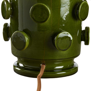 Wildwood Ungaro Sculptural Ceramic Table Lamp Handmade In Italy With Matte Glaze And Raised Circular Texture Green 61470