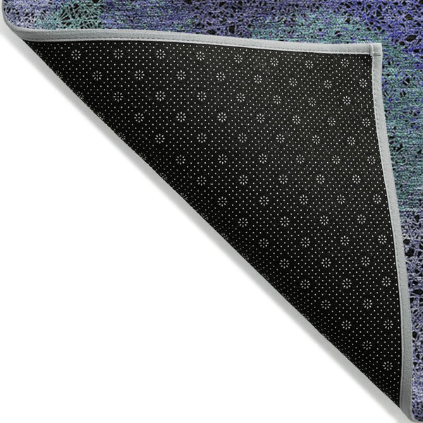 HomeRoots 5' Playful Polka Dot Area Rug in Purple and Green - Washable, Durable for Indoor & Outdoor Use 10' X 14' 614700