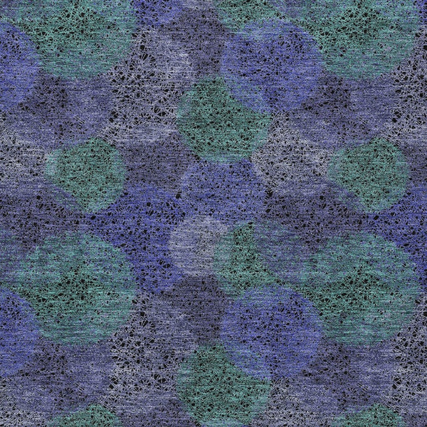 HomeRoots 5' Playful Polka Dot Area Rug in Purple and Green - Washable, Durable for Indoor & Outdoor Use 10' X 14' 614700