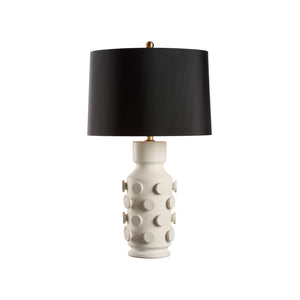Wildwood Ungaro Sculptural Ceramic Table Lamp Handmade In Italy With Matte Glaze And Raised Circular Texture White/Cream 61471